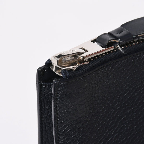 TOM FORD トムフォード クラッチバッグ セカンドバッグ クラッチバッグ H0355P 026 AAD ネイビー レザー シルバー金具 美品 中古 4a006585