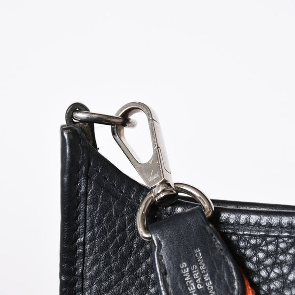 極美品 HERMES エルメス EVELYNE TPM エヴリン TPM ショルダーバッグ T刻印 トリヨンクレマンス ブラック 2015年製 シルバー金具 中古 4a006777