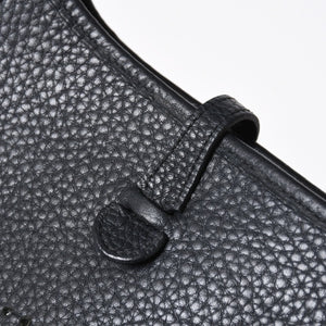 極美品 HERMES エルメス EVELYNE TPM エヴリン TPM ショルダーバッグ T刻印 トリヨンクレマンス ブラック 2015年製 シルバー金具 中古 4a006777