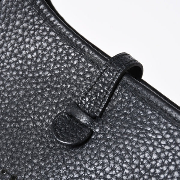 極美品 HERMES エルメス EVELYNE TPM エヴリン TPM ショルダーバッグ T刻印 トリヨンクレマンス ブラック 2015年製 シルバー金具 中古 4a006777