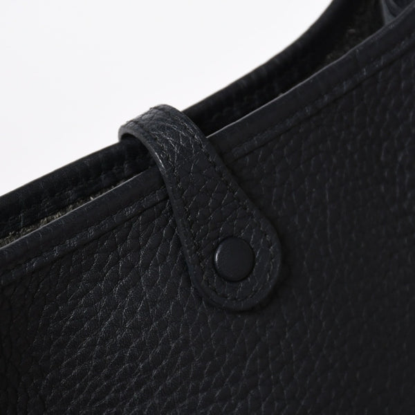 極美品 HERMES エルメス EVELYNE TPM エヴリン TPM ショルダーバッグ T刻印 トリヨンクレマンス ブラック 2015年製 シルバー金具 中古 4a006777