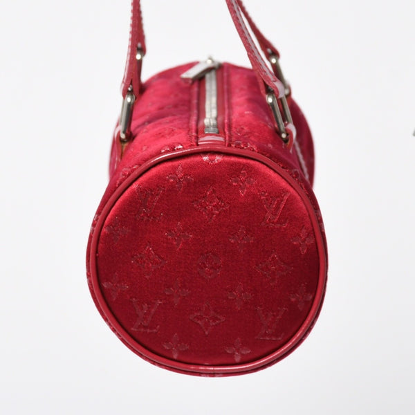 極美品 LOUIS VUITTON ルイヴィトン リトル パピヨン ハンドバッグ M92353 モノグラム サテン キャンバス レザー レッド 中古 4a006595