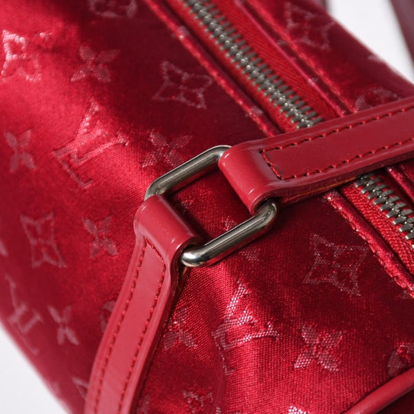 極美品 LOUIS VUITTON ルイヴィトン リトル パピヨン ハンドバッグ M92353 モノグラム サテン キャンバス レザー レッド 中古 4a006595