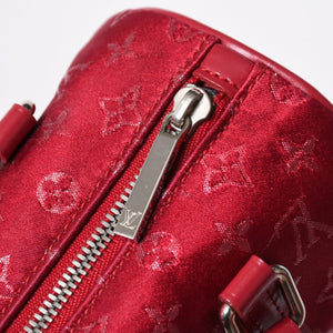 極美品 LOUIS VUITTON ルイヴィトン リトル パピヨン ハンドバッグ M92353 モノグラム サテン キャンバス レザー レッド 中古 4a006595