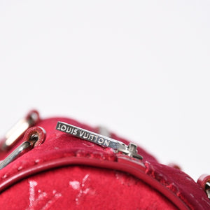 極美品 LOUIS VUITTON ルイヴィトン リトル パピヨン ハンドバッグ M92353 モノグラム サテン キャンバス レザー レッド 中古 4a006595