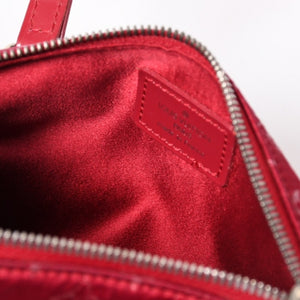 極美品 LOUIS VUITTON ルイヴィトン リトル パピヨン ハンドバッグ M92353 モノグラム サテン キャンバス レザー レッド 中古 4a006595