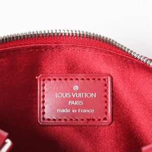 極美品 LOUIS VUITTON ルイヴィトン リトル パピヨン ハンドバッグ M92353 モノグラム サテン キャンバス レザー レッド 中古 4a006595