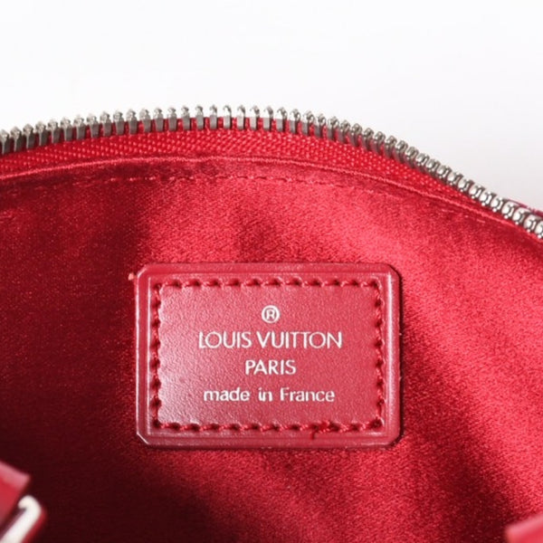 極美品 LOUIS VUITTON ルイヴィトン リトル パピヨン ハンドバッグ M92353 モノグラム サテン キャンバス レザー レッド 中古 4a006595