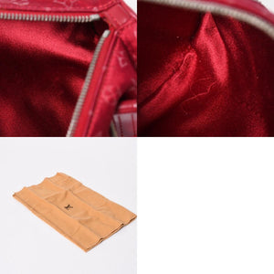 極美品 LOUIS VUITTON ルイヴィトン リトル パピヨン ハンドバッグ M92353 モノグラム サテン キャンバス レザー レッド 中古 4a006595