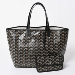 極美品 GOYARD ゴヤール サンルイPM バッグ トートバッグ STLCROPMLTY01CL01P ブラック PVC レザー 中古 4a006772