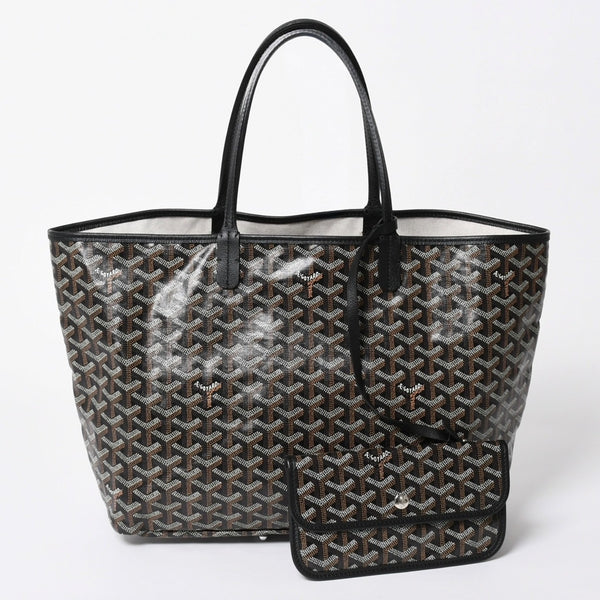 極美品 GOYARD ゴヤール サンルイPM バッグ トートバッグ STLCROPMLTY01CL01P ブラック PVC レザー 中古 4a006772