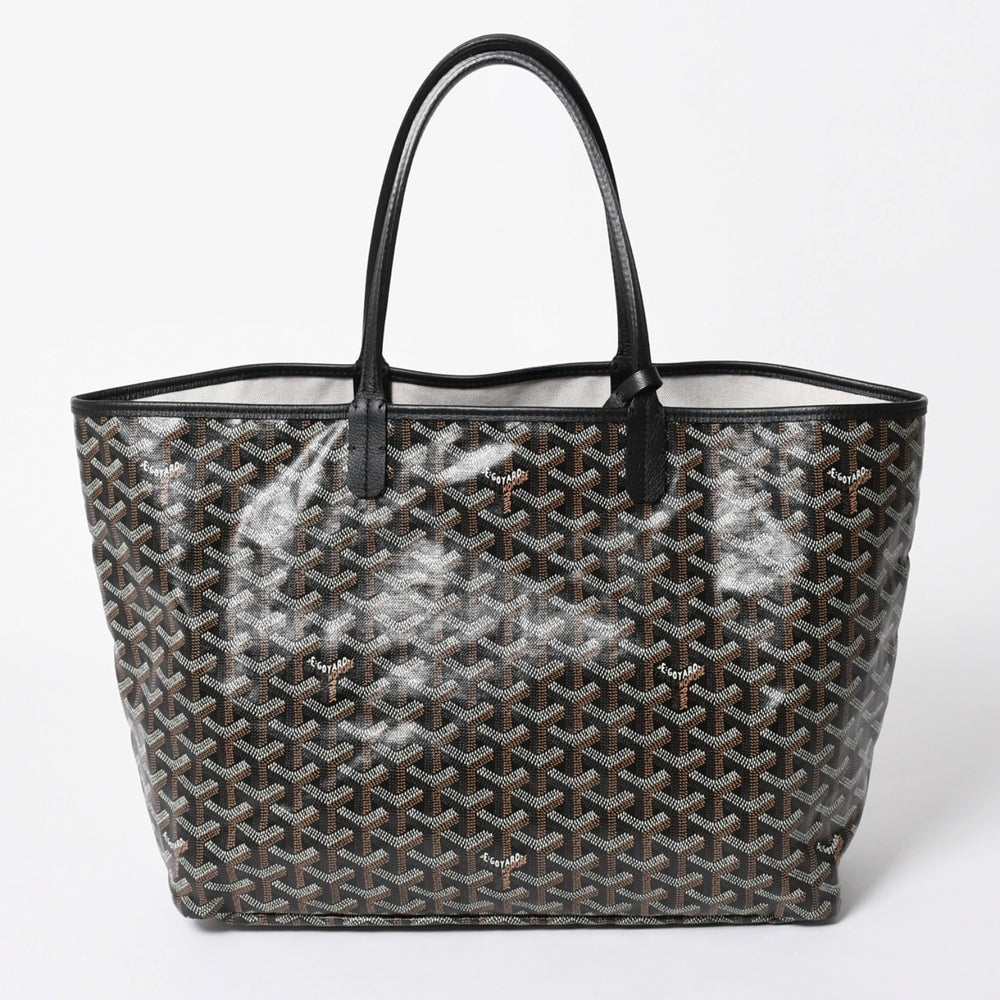 極美品 GOYARD ゴヤール サンルイPM バッグ トートバッグ STLCROPMLTY01CL01P ブラック PVC レザー 中古 4a006772