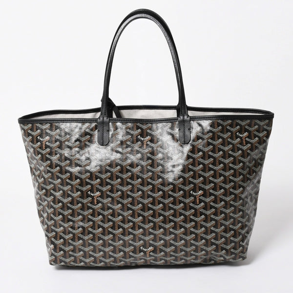 極美品 GOYARD ゴヤール サンルイPM バッグ トートバッグ STLCROPMLTY01CL01P ブラック PVC レザー 中古 4a006772