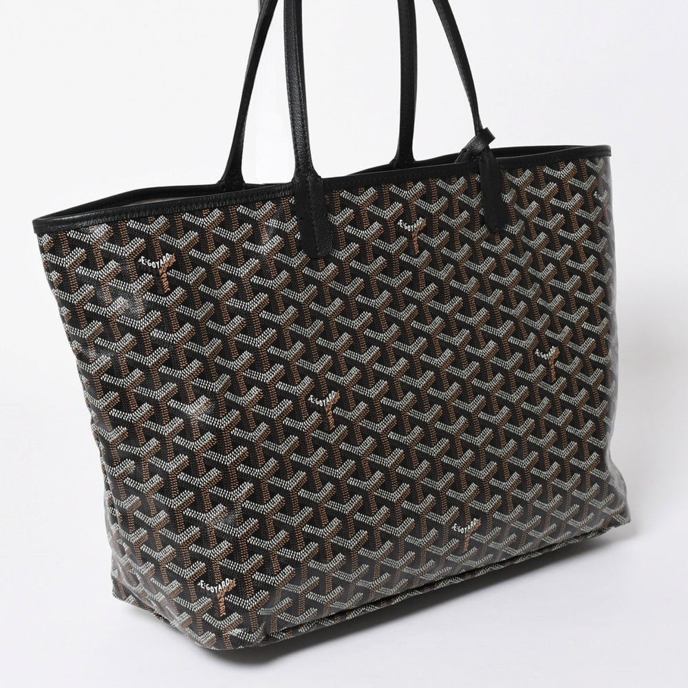 極美品 GOYARD ゴヤール サンルイPM バッグ トートバッグ STLCROPMLTY01CL01P ブラック PVC レザー 中古 4a006772
