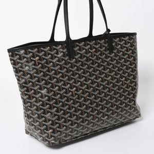 極美品 GOYARD ゴヤール サンルイPM バッグ トートバッグ STLCROPMLTY01CL01P ブラック PVC レザー 中古 4a006772