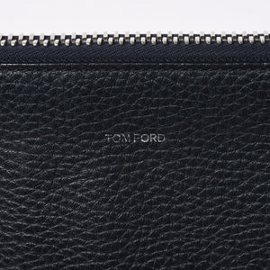 TOM FORD トムフォード クラッチバッグ セカンドバッグ クラッチバッグ H0355P 026 AAD ネイビー レザー シルバー金具 美品 中古 4a006585