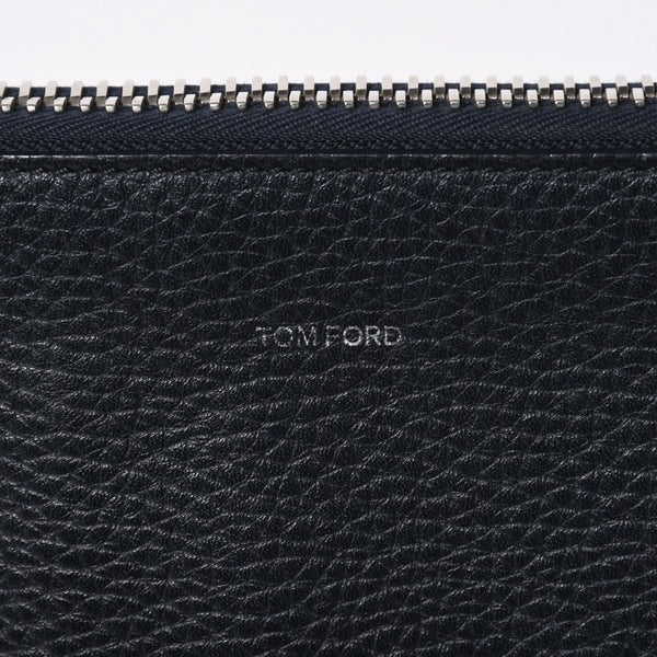 TOM FORD トムフォード クラッチバッグ セカンドバッグ クラッチバッグ H0355P 026 AAD ネイビー レザー シルバー金具 美品 中古 4a006585