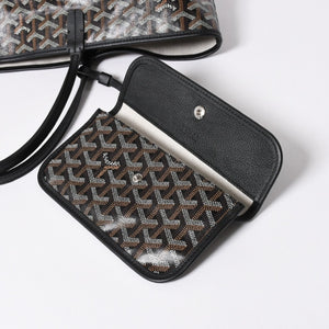 極美品 GOYARD ゴヤール サンルイPM バッグ トートバッグ STLCROPMLTY01CL01P ブラック PVC レザー 中古 4a006772