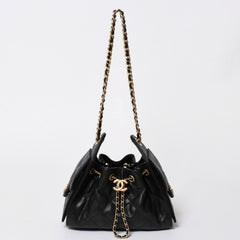 極美品 CHANEL シャネル シャネル25 ミニ ハンドバッグ AS5631 ランダム番台 ココマーク キャビアスキン ブラック ゴールド金具 中古 4a006590