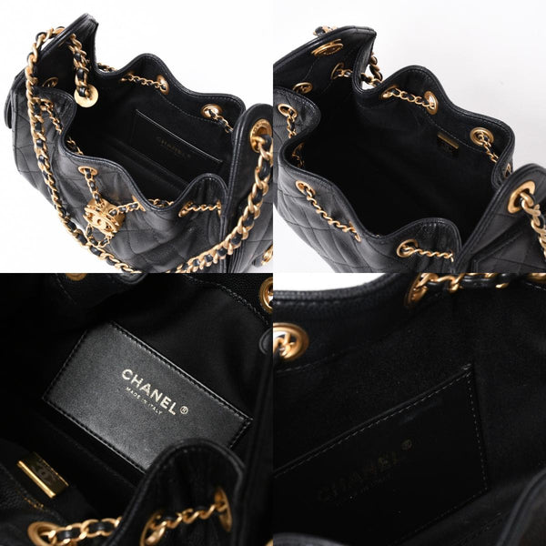 極美品 CHANEL シャネル シャネル25 ミニ ハンドバッグ AS5631 ランダム番台 ココマーク キャビアスキン ブラック ゴールド金具 中古 4a006590