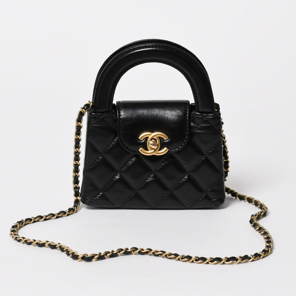 新品同様 CHANEL シャネル ミニ ショッピングバッグ チェーンショルダーバッグ AS4416 ランダム番台 ココマーク カーフスキン 中古 4a006941