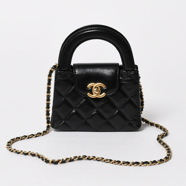 新品同様 CHANEL シャネル ミニ ショッピングバッグ チェーンショルダーバッグ AS4416 ランダム番台 ココマーク カーフスキン 中古 4a006941