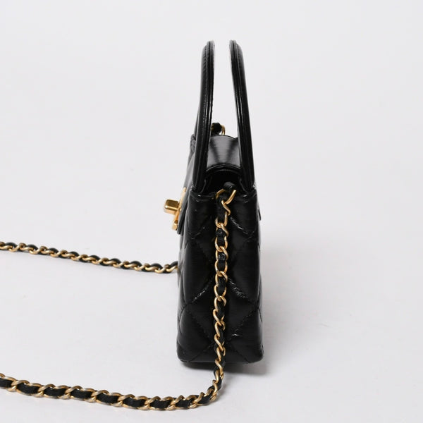 新品同様 CHANEL シャネル ミニ ショッピングバッグ チェーンショルダーバッグ AS4416 ランダム番台 ココマーク カーフスキン 中古 4a006941