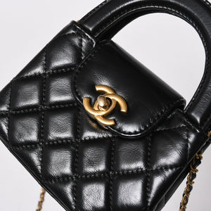 新品同様 CHANEL シャネル ミニ ショッピングバッグ チェーンショルダーバッグ AS4416 ランダム番台 ココマーク カーフスキン 中古 4a006941