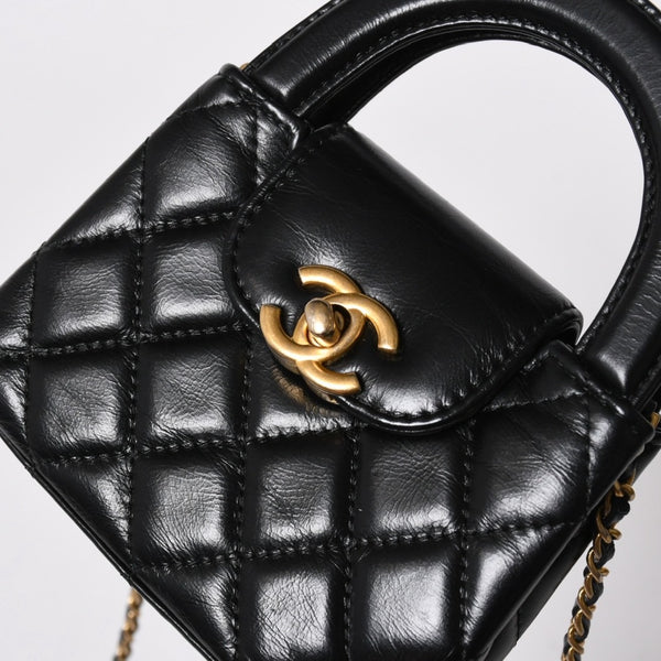 新品同様 CHANEL シャネル ミニ ショッピングバッグ チェーンショルダーバッグ AS4416 ランダム番台 ココマーク カーフスキン 中古 4a006941