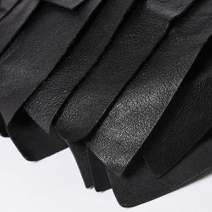 極美品 YVES SAINT LAURENT イヴサンローラン サントロペ ティアードフリル ワンショルダーバッグ 122245 ブラック ゴールド金具 中古 4a006600