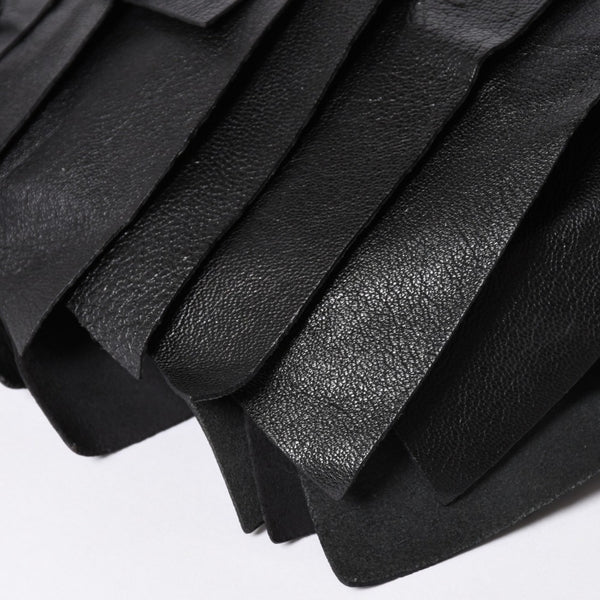 極美品 YVES SAINT LAURENT イヴサンローラン サントロペ ティアードフリル ワンショルダーバッグ 122245 ブラック ゴールド金具 中古 4a006600