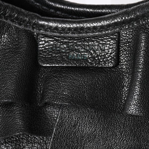 極美品 YVES SAINT LAURENT イヴサンローラン サントロペ ティアードフリル ワンショルダーバッグ 122245 ブラック ゴールド金具 中古 4a006600
