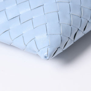 Very Good Condition BOTTEGA VENETA Bottega Veneta Mini Hop Intrecciato 2WAY Handbag Shoulder Bag Light Blue Leather Used 4a006400