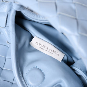 Very Good Condition BOTTEGA VENETA Bottega Veneta Mini Hop Intrecciato 2WAY Handbag Shoulder Bag Light Blue Leather Used 4a006400
