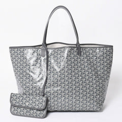 新品同様 GOYARD ゴヤール SAINT LOUIS GM サンルイGM グレー トートバッグ PVCコーティングキャンバス 中古 4a006593