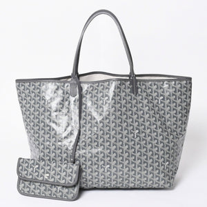 新品同様 GOYARD ゴヤール SAINT LOUIS GM サンルイGM グレー トートバッグ PVCコーティングキャンバス 中古 4a006593