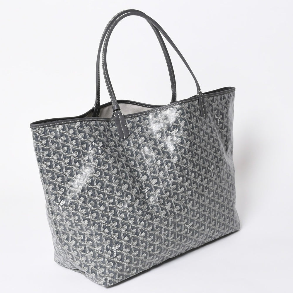新品同様 GOYARD ゴヤール SAINT LOUIS GM サンルイGM グレー トートバッグ PVCコーティングキャンバス 中古 4a006593