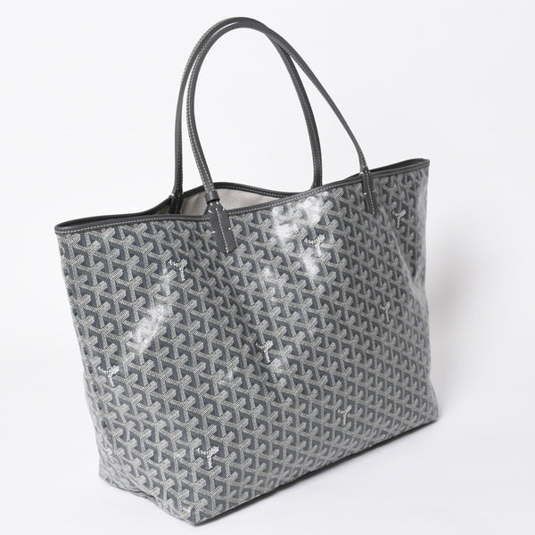 新品同様 GOYARD ゴヤール SAINT LOUIS GM サンルイGM グレー トートバッグ PVCコーティングキャンバス 中古 4a006593