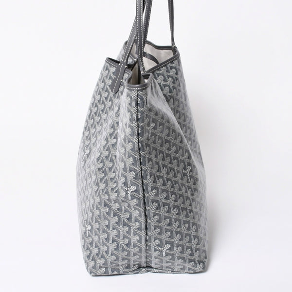 新品同様 GOYARD ゴヤール SAINT LOUIS GM サンルイGM グレー トートバッグ PVCコーティングキャンバス 中古 4a006593