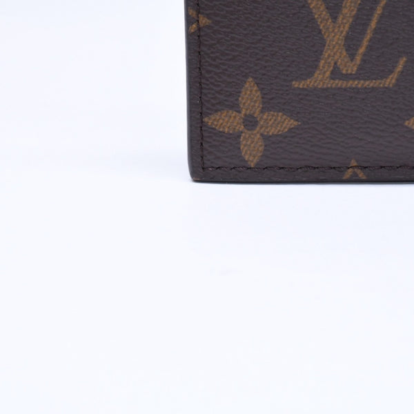 LOUIS VUITTON ルイヴィトン コイン カードホルダー カードケース M82909 モノグラム ブラウン オレンジ シルバー金具 美品 中古 4a006604