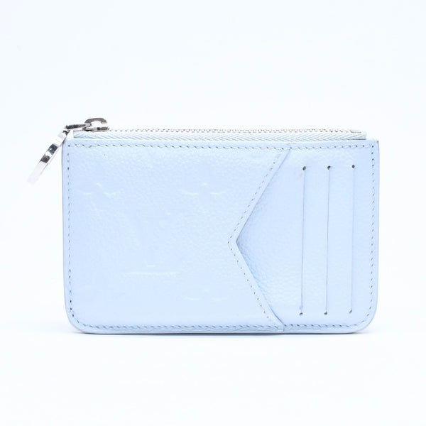 LOUIS VUITTON ルイヴィトン ポルト カルト ロミー コインケース 小銭入れ M82045 モノグラム アンプラント ライトブルー 美品 中古 4a006645