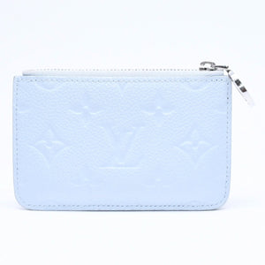 LOUIS VUITTON ルイヴィトン ポルト カルト ロミー コインケース 小銭入れ M82045 モノグラム アンプラント ライトブルー 美品 中古 4a006645
