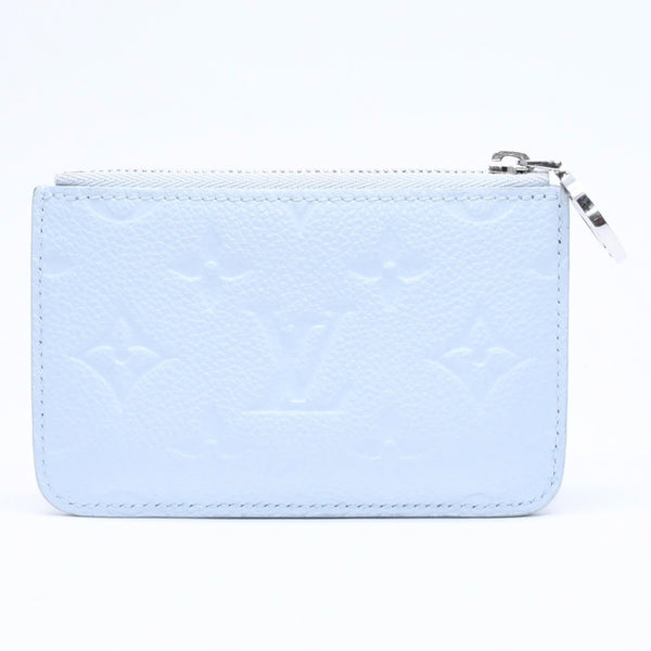 LOUIS VUITTON ルイヴィトン ポルト カルト ロミー コインケース 小銭入れ M82045 モノグラム アンプラント ライトブルー 美品 中古 4a006645