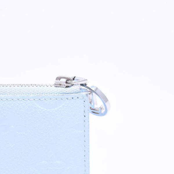 LOUIS VUITTON ルイヴィトン ポルト カルト ロミー コインケース 小銭入れ M82045 モノグラム アンプラント ライトブルー 美品 中古 4a006645