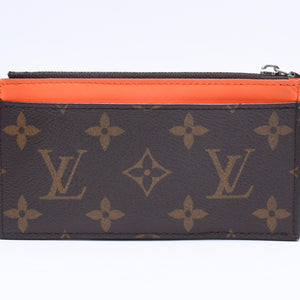 LOUIS VUITTON ルイヴィトン コイン カードホルダー カードケース M82909 モノグラム ブラウン オレンジ シルバー金具 美品 中古 4a006604