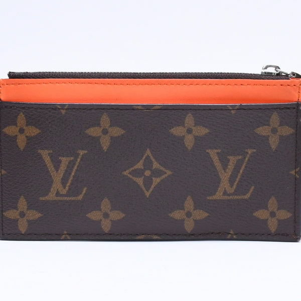 LOUIS VUITTON ルイヴィトン コイン カードホルダー カードケース M82909 モノグラム ブラウン オレンジ シルバー金具 美品 中古 4a006604