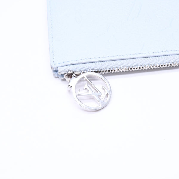 LOUIS VUITTON ルイヴィトン ポルト カルト ロミー コインケース 小銭入れ M82045 モノグラム アンプラント ライトブルー 美品 中古 4a006645