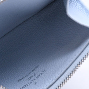 LOUIS VUITTON ルイヴィトン ポルト カルト ロミー コインケース 小銭入れ M82045 モノグラム アンプラント ライトブルー 美品 中古 4a006645