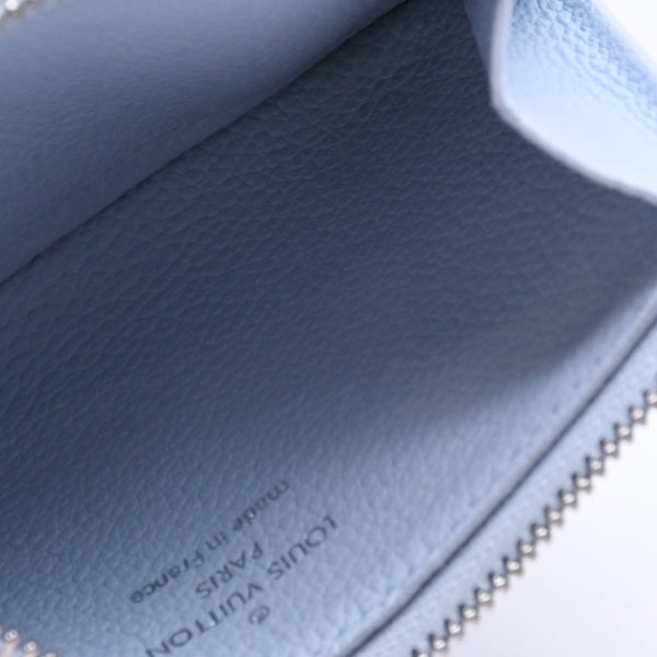 LOUIS VUITTON ルイヴィトン ポルト カルト ロミー コインケース 小銭入れ M82045 モノグラム アンプラント ライトブルー 美品 中古 4a006645