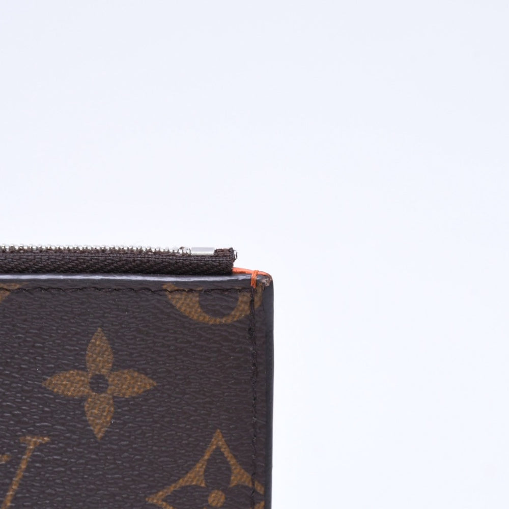 LOUIS VUITTON ルイヴィトン コイン カードホルダー カードケース M82909 モノグラム ブラウン オレンジ シルバー金具 美品 中古 4a006604
